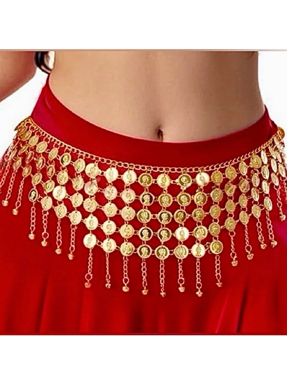 NEW! Coin Chain Waist Belt Gold Tone - Picture 2 of 8